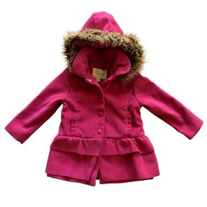 ❣️SALE❣️ Sebby Girls Coat Jacket Winter Fur Hooded Kids Size 3T Pink